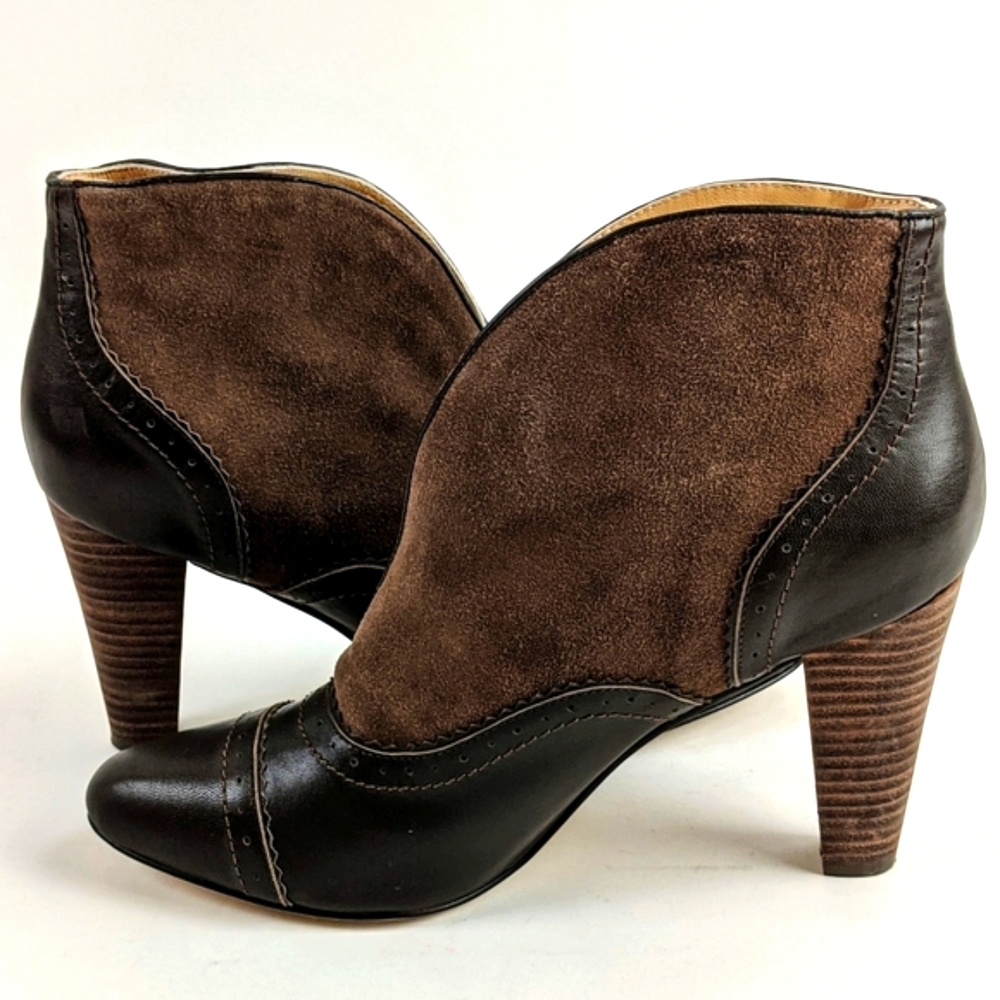 Sundance Hampstead Brown Suede Booties | Women’s 9.5 | Slip-On Ankle Boots